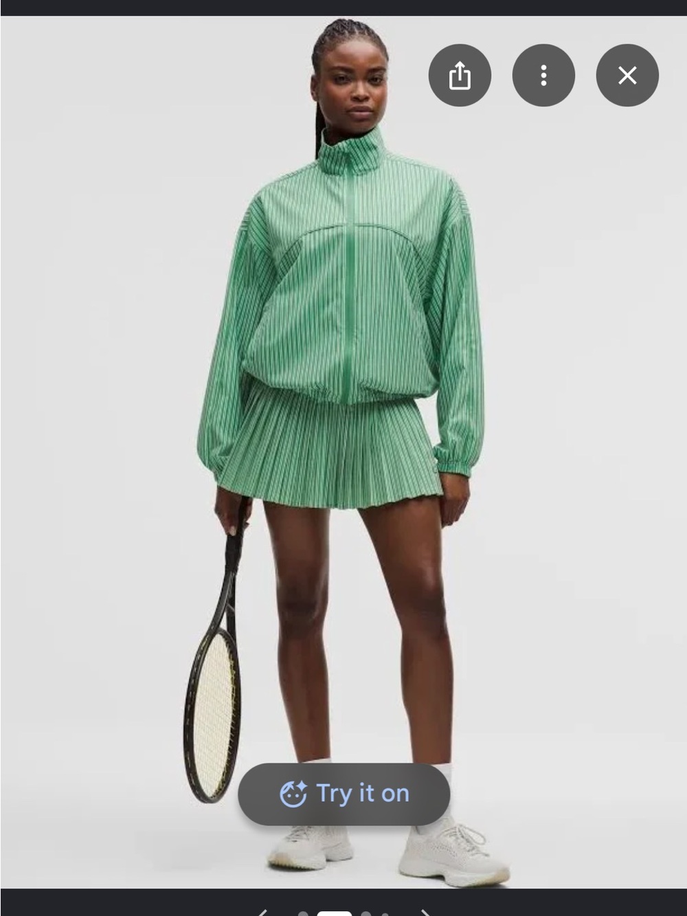 lululemon athletica Green Striped Jacket and Skirt Set